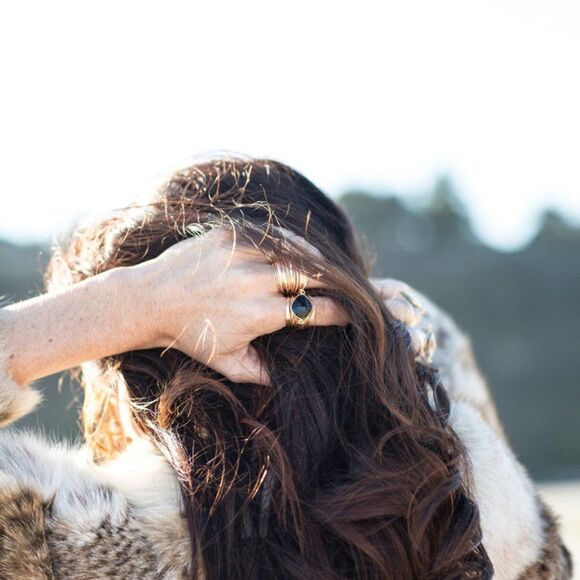 NEW A BLONDE AND HER BAG Torrey Ring in Black Onyx - Picture 2 of 4